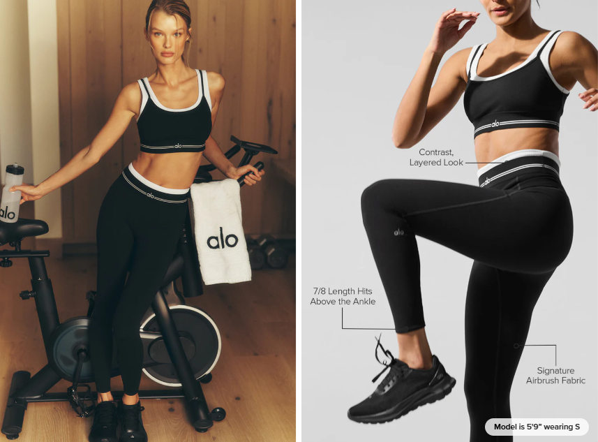 Alo Airbrush High-Waist 7/8 Better Together Legging Black Small